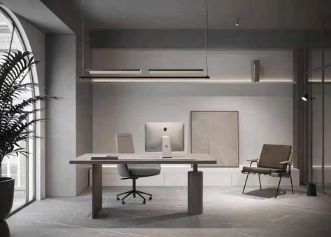 Minimal Office Space, Minimal Office Design, Office Cabin Design, Ceo Office, Sleek Office, Minimalist Home Office, Office Interior Design Modern, Home Office Inspiration, Wooden Storage Cabinet