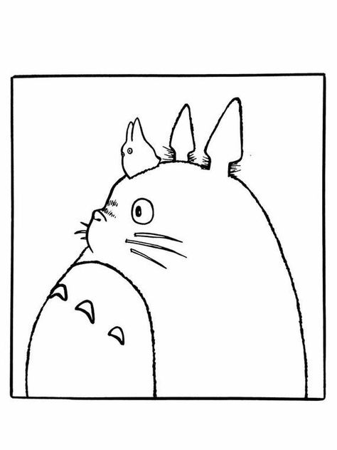 Totoro Print, My Neighbour Totoro, Print Studio, Studio Ghibli, Line Drawing, Anime Art, Anime, Black, Art