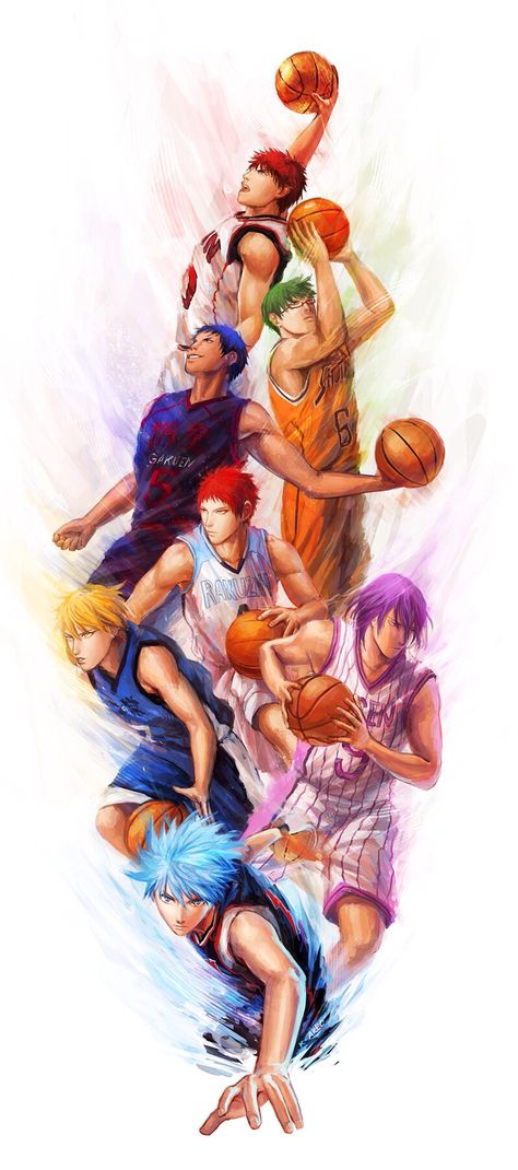 Kiseki no seidai Basket Art, Playing Basketball, No Basket, Kuroko No Basket, Basketball Players, A Group, Basketball, Art