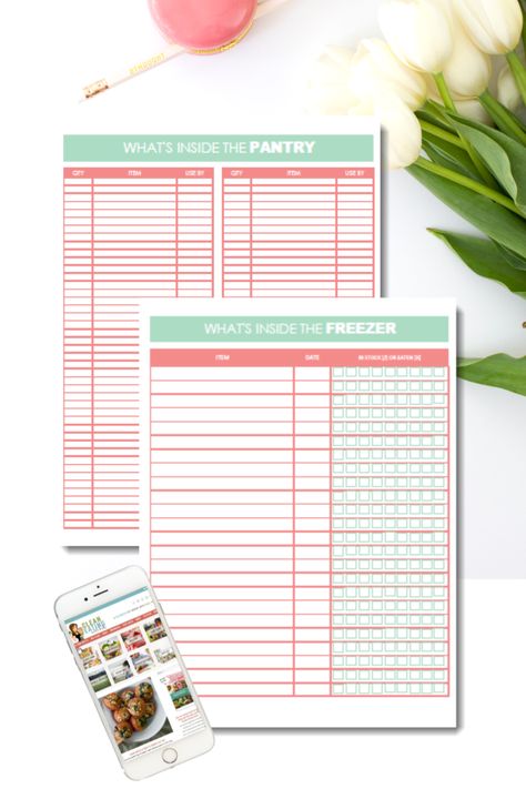 Welcome to DAY 9 of the 21 Day Free Printables Series!   Save money,  Zero Waste. Easy Meal prep with these Pantry and Freezer Inventories. Pantry Printables Free, Freezer Inventory Printable Free, Clean Eating With Kids, Freezer Inventory, Kitchen Inventory, Pantry Inventory, Homemaking Tips, Autumn Recipes, Easy Clean Eating