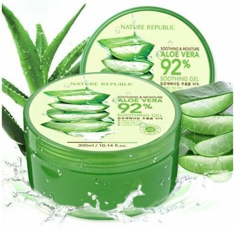 Soothing & Moisture Aloe Vera 92% Soothing Gel is our best product ever. Not even necessary to explain how long this product has been loved by customers over the world. Your skin deserve to get proud & safe skincare. Contains 92% of California Aloe leaves extract. Contains 4 times higher hydration than water. CCOF certified how safe ingredient this aloe is. Eve Vegan certified this product as 100% Vegan. Also it completed skin irritation test. Sulfate, Silicone or Paraben free. Nature Republic Aloe Vera, Aloe Vera Soothing Gel, Glowing Skin Makeup, Fresh Aloe Vera, Natural Aloe Vera, Soothing Gel, Nature Republic, Aloe Vera Extract, Aloe Vera Leaf