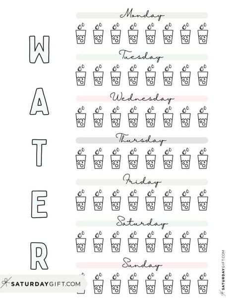 Water Calendar, Weekly Water Tracker, Water Intake Chart, Workout Log Printable, Water Tracker Printable, Water Intake Tracker, Water Bottle Tracker, Fitness Planner Free, Aesthetic Planner