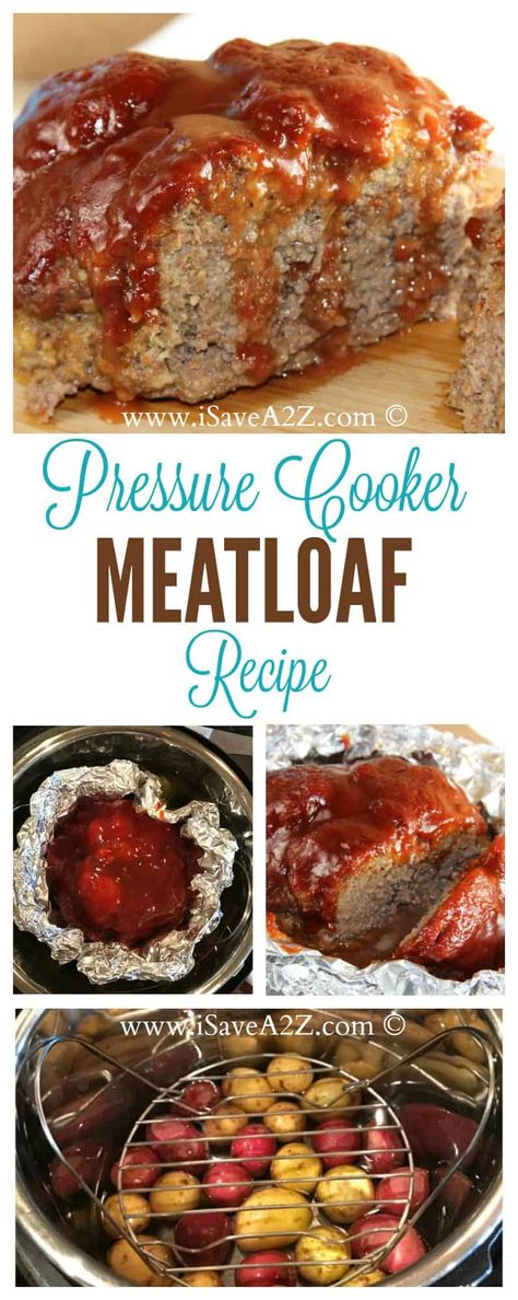 Pressure Cooker Meatloaf Recipe - iSaveA2Z.com Amazing Meatloaf, Pressure Cooker Meatloaf, Power Cooker Recipes, Pressure Cooking Recipes, Electric Pressure Cooker Recipes, Pot Recipes Easy, Best Meatloaf, Easy One Pot Meals, Instant Pot Recipes Chicken