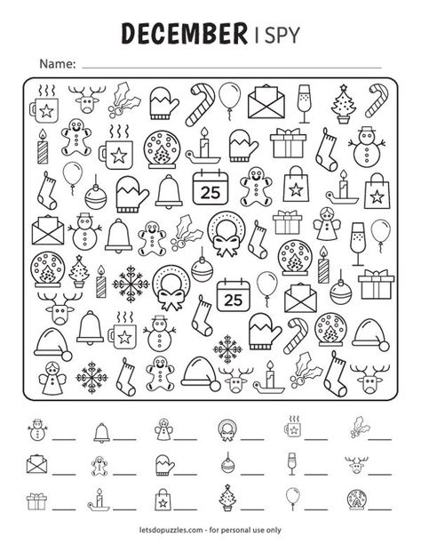 Free Printable I Spy December Christmas Search And Find, Christmas Hidden Pictures Printable, I Spy Printables For Kids Free, Winter I Spy Free Printable, Christmas Ispy Printable, I Spy Winter Free Printable, I Spy Christmas Printable, Nativity I Spy Free Printable, I Spy Christmas Printables For Kids Free