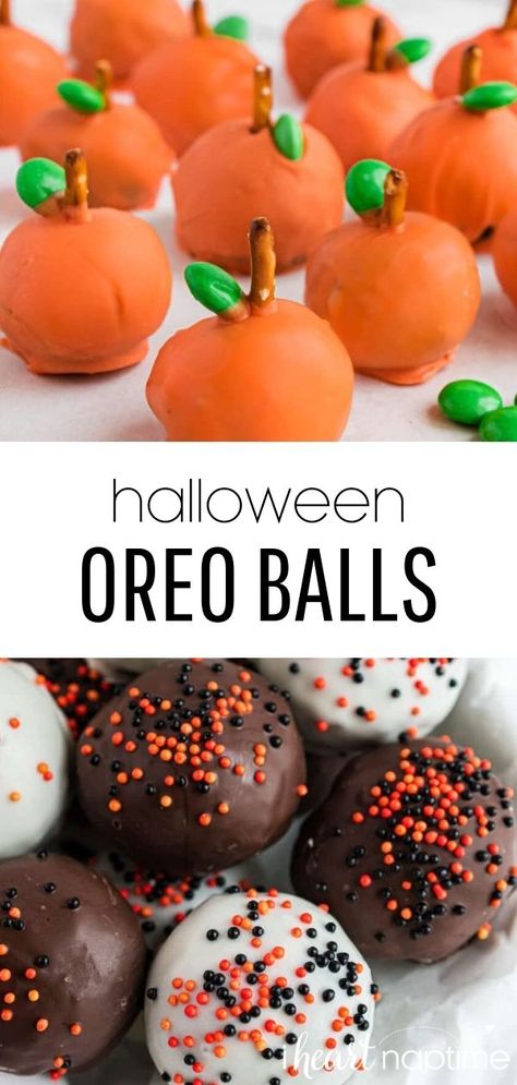 Halloween Themed Oreo Balls, Easy October Desserts, October Treats To Make, Oreo Balls Halloween Treats, Monster Oreo Balls, Halloween Dessert Ideas For Adults, Easy Halloween Deserts Simple, Halloween Desserts Chocolate, Halloween Treats For Potluck