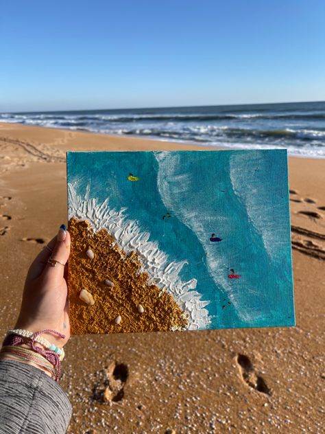 Ocean And Sand Painting, Ocean Sand Painting, Beach Painting With Sand, Beach Sand Painting, Sand Painting On Canvas, Sand Beach Painting, Painting With Sand, Sand Painting Art, Painting Shells