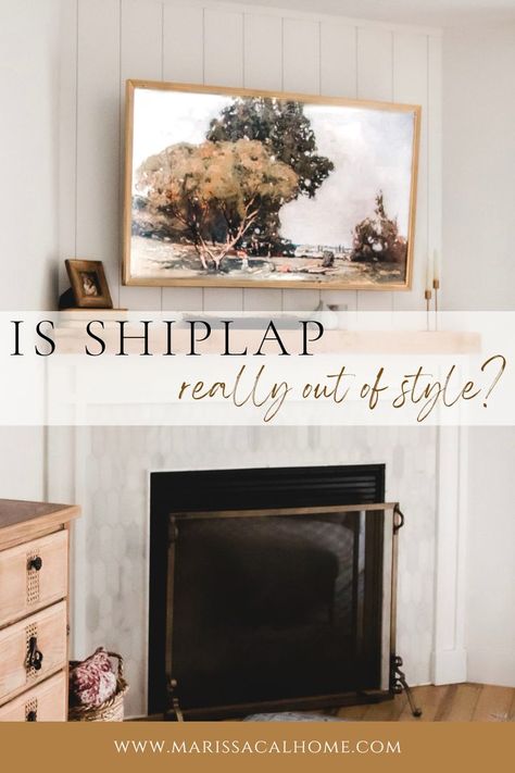 Most of us think of white, rustic and horizontal when we hear the word shiplap. I love the modern farmhouse style and I’m not here to knock it, but it’s not what I was going for in my home. And if you think it’s not for you, just wait until you see some examples of how you can use it, regardless of your interior style! Is Shiplap Going Out Of Style, Verticle Shiplap Living Room, Vertical Vs Horizontal Shiplap, Fireplace Makeover Shiplap, Shiplap Living Room Farmhouse Style, Vertical Shiplap Living Room, Vertical Shiplap Fireplace, Horizontal Shiplap, Vertical Vs Horizontal