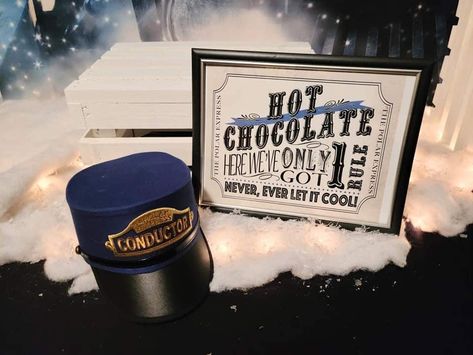 Polar Express Picture Ideas, Polar Express Party Decorations, Polar Express Birthday Party Ideas, Polar Express Photo Shoot, Polar Express Baby Shower Ideas, Polar Express Hot Chocolate Bar, Polar Express Themed Food, Polar Express Theme Party, Polar Express Birthday Cake