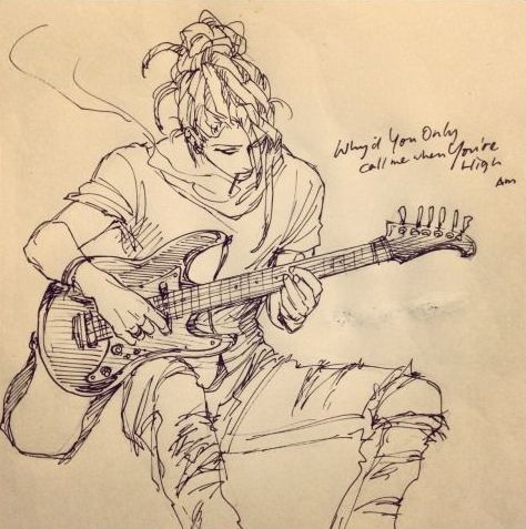 Guitar Drawing, Arte Sketchbook, Art Poses, Book Art Drawings, Art Drawings Sketches Simple, Cool Art Drawings, Drawing Poses, Drawing Reference Poses, Art Inspiration Drawing