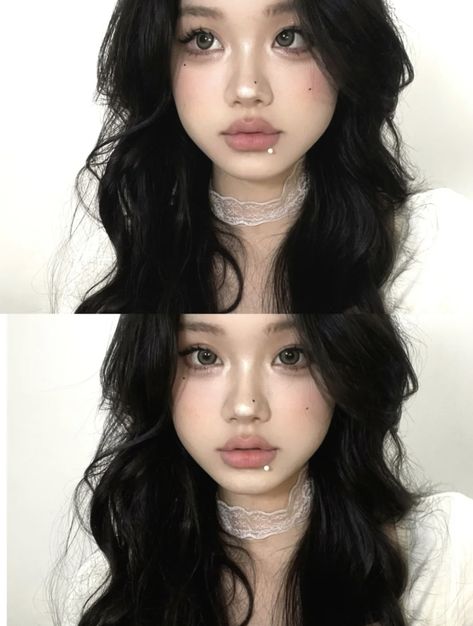 Makeup Ideas Chinese, Asian Aesthetic Makeup, Asian Makeup Douyin, East Asian Style, Make Up Looks Douyin, Douyin Makeup Non Asian, China Doll Aesthetic, Douyin Makeup Look Natural, Douyin Makeup Aesthetic