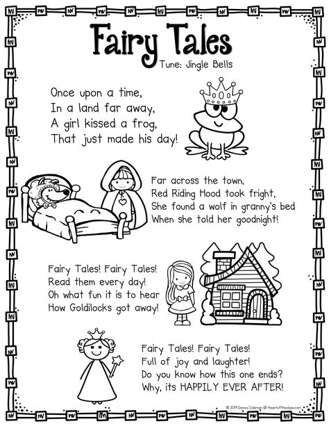 Fairy Tales Song: free download! A sun addition to a Fairy Tales unit. Students will love this song! A perfect addition to Poetry notebooks. Fairy Tale Poem, Fairy Tale Songs Preschool, Fairy Tales Crafts, Magical Drawing Ideas, Fairy Tale Song, Drawing Ideas Fairy, Teaching Fairytales, Fairy Tales Activities, Fairy Tales Lesson Plans