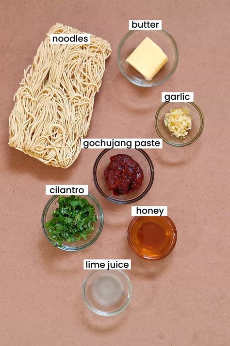 Gochujang Buttered Noodles - Spoons Of Flavor Gochugaru Noodles, Gochujang Buttered Noodles, Gochujang Noodles, Gochujang Recipe, Buttered Noodles, Honey Lime, Interesting Food, Noodle Recipes, Interesting Food Recipes