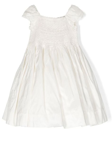 Ralph Lauren Kids Smocked-Detail Dress smocked-detail dress from RALPH LAURE... Casual Dresses For Girls, Kids Smock, White Mulberry, Ralph Laure, Fendi Kids, Dress With Jean Jacket, Girls Casual Dresses, Dolce And Gabbana Kids, Burberry Kids