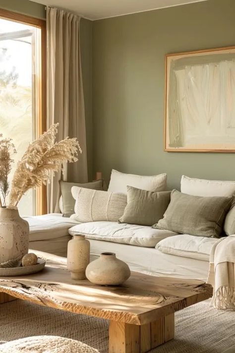 7 Best Calming Living Room Wall Colors - Blog by Cavelights Earth Tone Walls Living Room, Calm Colorful Living Room, Boho Wall Color Ideas Living Room, Muted Color Living Room, Colored Living Room Walls, Neutral Accent Wall Living Room, Natural Colors Living Room, Living Room Wall Paint Color Ideas, Cozy Wall Colors