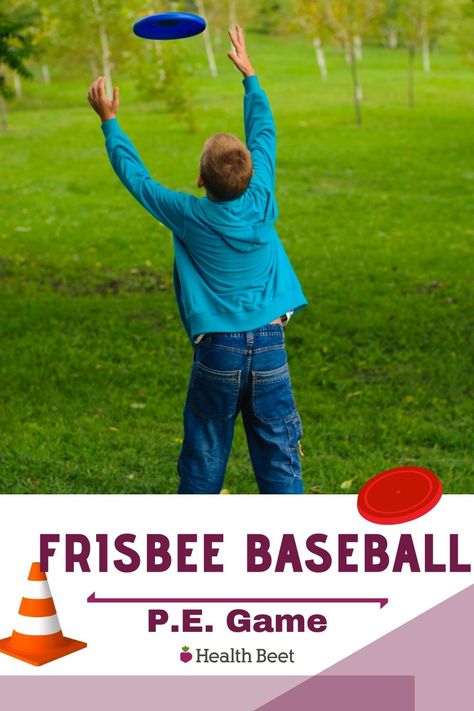 How to play frisbee baseball for an elementary school PE game or gym class. 3rd-6th grade. It is so much fun! Pe Games Middle School, Awana Games, Pe Games Elementary, Frisbee Games, Physical Education Curriculum, Elementary Pe, Physical Education Lessons, Pe Activities, Pe Lessons