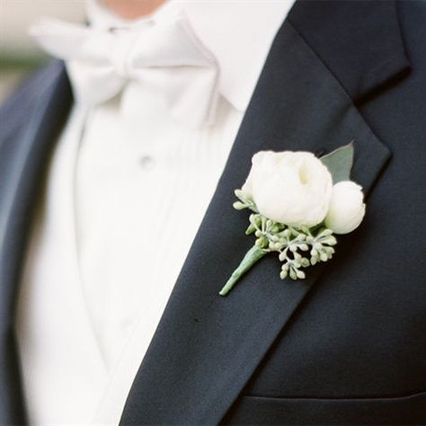 vintage rustic romantic wedding , groom , tuxedo , style , photo , flower , White Boutonniere Peony Boutonniere, Green Boutonniere, Ranunculus Boutonniere, White Boutonniere, Bouquet Images, Rustic Boutonniere, White Ranunculus, Groomsmen Boutonniere, Vintage Wedding Photos