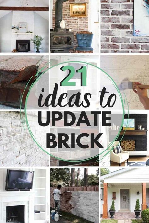 Painted Brick Interior, Brick House Exterior Makeover, Brick Wall Ideas, Lime Wash Brick, Painted Brick Wall, Painted Brick Exteriors, Brick Accent Walls, Painted Brick Walls, Painted Brick Fireplace