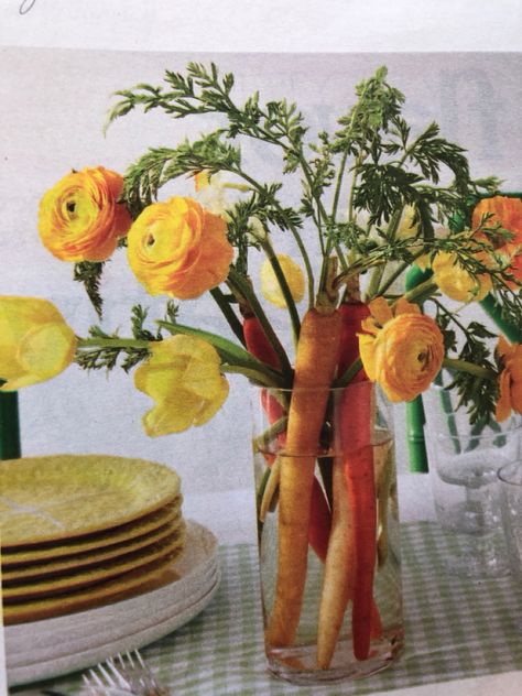 Carrot Party, Salad Party, Flowers For Spring, Easter Bouquet, Vintage Reference, Holiday Party Decor, Wedding Crashers, Garden Salad, Wedding Vases