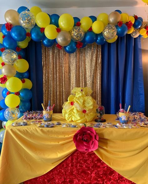 Beauty And The Beast Center Piece, Beauty And The Beast Decorations Party, Beauty And The Beast 1st Birthday Party, Beauty And The Beast Baby Shower Theme, Beauty And The Beast Balloon Arch, Beauty And The Beast Birthday Party Decorations, Beauty And The Beast Gender Reveal Ideas, Beauty And The Beast Backdrop, Beauty And The Beast Gender Reveal