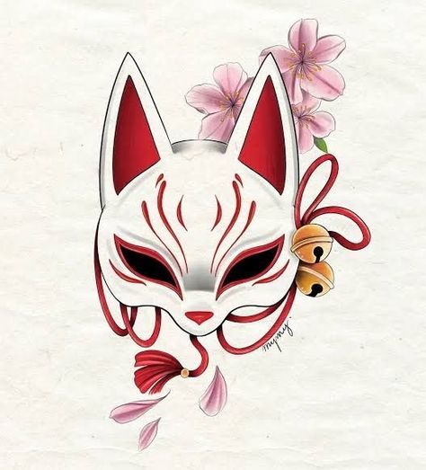 Fox Party, Kitsune Mask, Be At Peace, Mask Drawing, Japanese Mask, Nine Tailed Fox, Mask Tattoo, Fox Tattoo, Japanese Cat