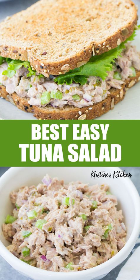 Make Tuna Salad, Tuna Salad For Sandwiches, Health Tuna Salad Recipe, Tuna Salad Sandwich Recipe Easy, Best Tuna Salad Recipe Healthy, Tuna Sandwiches Recipes Best, Best Tuna Fish Salad Recipe, Health Tuna Salad, Can Tuna Lunch Ideas