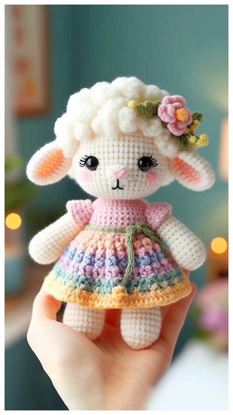 Amigurumi Lamb Crochet Free Pattern Crochet Teddy Bear Pattern, Crochet Bunny Pattern, Easter Crochet Patterns, Bunny Crochet, Crochet Baby Toys, Crochet Animals Free Patterns, Crochet Amigurumi Free, Haken Baby, Oita