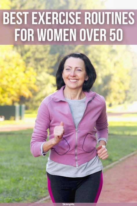 The best way to keep your body young is to use it often. Keep moving! These are some of the best exercise routines for women over 50. Over 50 Workouts For Women, Workouts For Women Over 50, Weight Training At Home, Gym Routine Women, Senior Workout, Speed Walking, Routines For Women, 5 Day Workouts, Exercise Board