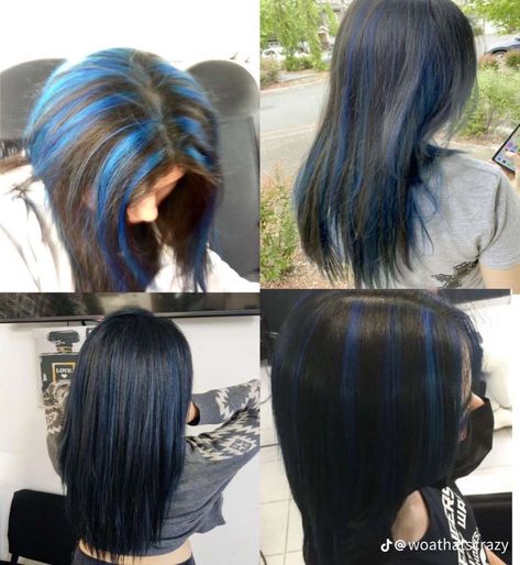 Blue Raccoon Tail Hair, Raccoon Tail Hair, Skunk Hair, Wolf Cut, Pretty Hair Color, Haircuts Straight Hair, Dye My Hair, Pretty Hair, Hair Inspo Color