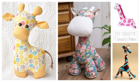 Giraffe Sewing Pattern, Toy Giraffe, Fabric Art Diy, Giraffe Fabric, Giraffe Toy, Softie Pattern, Fabric Sewing Patterns, Diy Socks, Animal Sewing Patterns