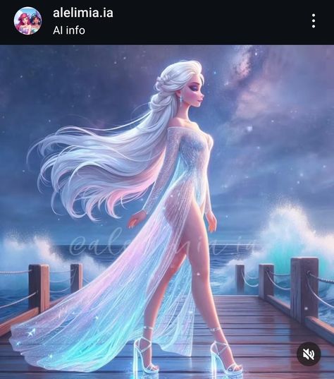 Elsa Anime Art, Elsa Frozen Pictures, Elsa Pics, Dark Disney Princess Art, Elsa Anime, Elsa Mermaid, Elsa Photos, Elsa Fanart, Goth Disney Princesses