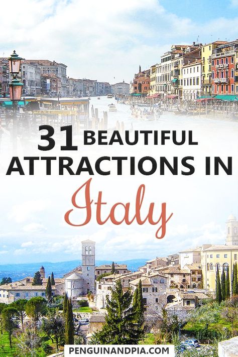 There are lots of beautiful places and attractions to visit in Italy - from popular spots like Florence, Rome or Venice to lesser known places on Sardinia. In this guide, travel bloggers share some of their favourite Italy attractions and give you valuable tips for visiting to make your Italy travels a success! #italy #europetravel #traveladvice Italy Attractions, Holiday Locations, Bucket List Europe, Places To Visit In Italy, Italy Itinerary, Explore Italy, Backpacking Europe, Italy Travel Tips, Travel Italy