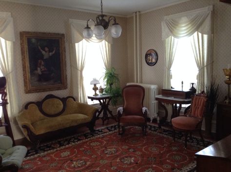 Parlor room with beautiful antiques. We accented them with custom made Draperies. Vintage Parlor, Beautiful Antiques, Parlor Room, Moving Out, Window Treatments, Paint Colors, Custom Made, Apartment, Flooring