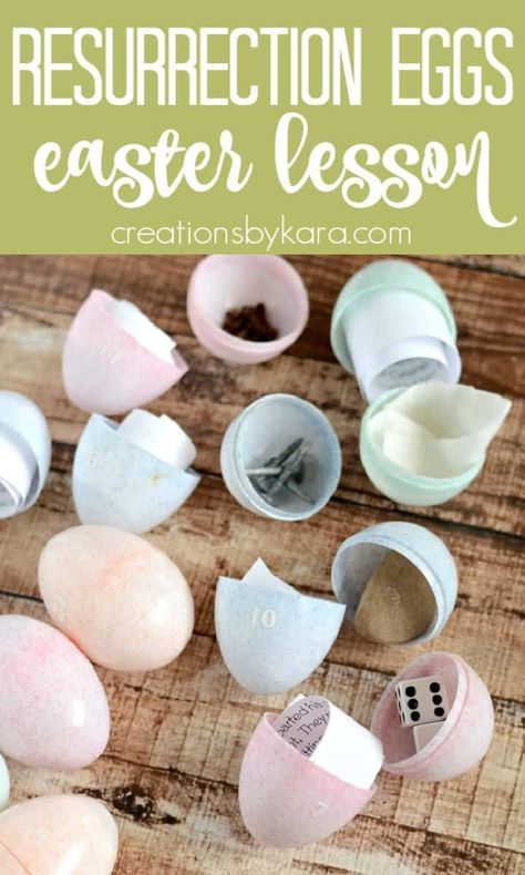 Help your children have a more Christ centered Easter with this Easter Egg Resurrection Lesson. Comes with free printable art! Spiritual Easter Ideas, Lds Easter Lesson, Lds Easter Activities, Christ Centered Easter Crafts, Easter Resurrection Eggs, Easter Object Lesson, He Is Risen Printable, Lds Easter, Easter Egg Activities