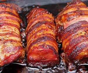 Bacon wrapped moose tenderloin Wrapped Pork Tenderloin, Pork Tenderloins, Bacon Wrapped Pork Tenderloin, Bacon Wrapped Pork, Valentine's Ideas, Tenderloin Recipes, Traeger Grill, Tasty Kitchen, Pork Tenderloin Recipes