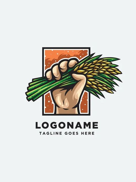 Agriculture Logo Design Illustration AI, EPS #editoriallayout #spa #New #freelogo #businessnames Agriculture Design Ideas, Agricultural Logo Design, Rice Logo Design Ideas, Agriculture Logo Design Ideas, Agro Logo Design, Rice Logo Design, Agriculture Illustration, Agro Logo, Agriculture Logo Design