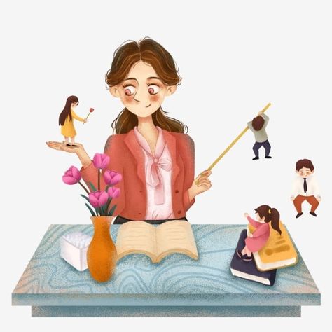 teachers day,creative,teacher,painted,student,illustration,podium,vase Teacher Day Drawings Ideas, Professor Illustration, Teachers Day Creative, Happy Teacher's Day Images, Teachers Day Drawing, Teachers Illustration, Student Clipart, Teachers Day Poster, 2000 Cartoons