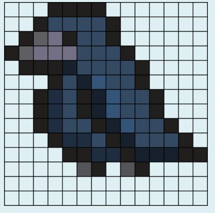 Nightwing Perler Beads, Ghost Bc Pixel Art, Low Pixel Art, Kandi Patterns Perler, Creepy Pixel Art Grid, Cod Perler Beads, Crow Perler Beads, Coffin Pixel Art, Minecraft Disc Pixel Art