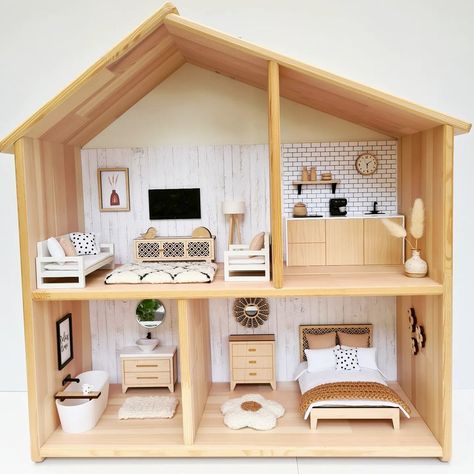 Tiny House Dollhouse, Maileg Ikea Dollhouse, Lundby Dollhouse Makeover, Ikea Dollhouse Makeover, Ikea Doll House, Ikea Dolls House, Ikea Dollhouse Hack, Doll House Makeover, Doll Furniture Plans