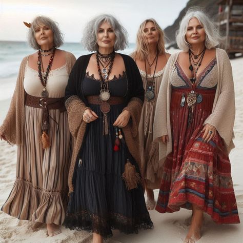 Plus Size Bohemian Fashion Boho Chic, Plus Size Bohemian Outfits, Boho Outfits Plus Size, Boho Plus Size Outfits, Dress Over 50, Long Boho Skirt, Curvy Boho, The Ordinary Salicylic Acid, Boho Queen