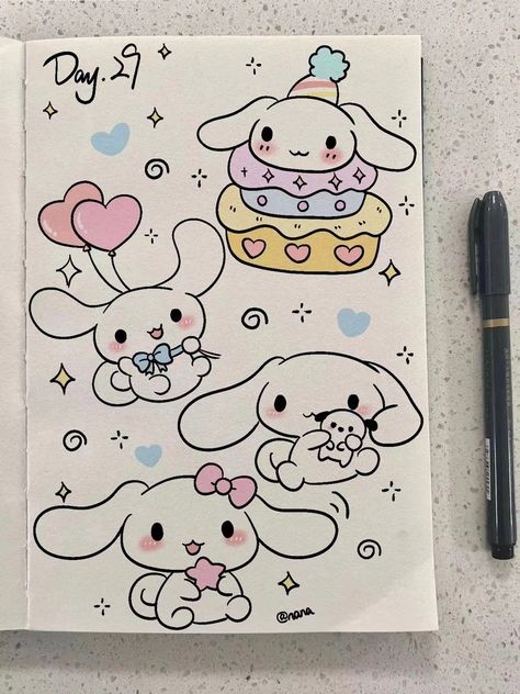 Cute Cinnamoroll Drawing, Cinamoroll Drawing, Drawing Cinnamoroll, Cinnamoroll Drawing, Doodle Doodle, Cute Easy Doodles, Cute Doodle, Cute Sketches, Kitty Drawing