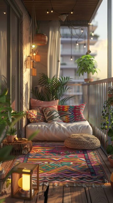 Apartment Porch, Rustic Outdoor Decor, Modern Balcony, Small Balcony Design, Apartment Patio, Banquette Seating, Small Balcony Decor, Small Balcony Ideas, Apartment Balcony Decorating