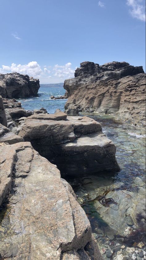 Rocks near sea Rock Pools Aesthetic, Beach Rocks Aesthetic, Rock Beach Aesthetic, Laurel Aesthetic, Rocky Beach Aesthetic, Rocks On Beach, Beach With Rocks, Fools Journey, Coastal Environment