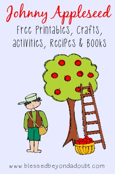 A big list of Johnny Appleseed printables, crafts, recipes and more Johnny Appleseed Free Printables, Free Johnny Appleseed Printables, Jonny Appleseed Preschool, Preschool Johnny Appleseed Crafts, Jonny Apple Seed Crafts, Johnny Appleseed Day, Johnny Appleseed Worksheets, Johnny Appleseed Activities Preschool, Johnny Appleseed Day Kindergarten