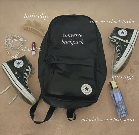 Converse Go 2 Backpack Aesthetic, Converse Backpack Outfit, Converse Bag Aesthetic, Backpack Aesthetic Korean, Converse Bag Backpacks, Converse Backpack Aesthetic, Backpack Inspo School, Aesthetic Backpacks For School, Aesthetic School Backpack