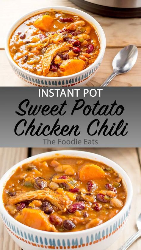 Potato Chilli, Instant Pot Sweet Potato, Sweet Potato Chilli, Sweet Potato Chicken, Super Recipes, Potato Chicken, Chili Spices, Traditional Chili, Sweet Potato Chili