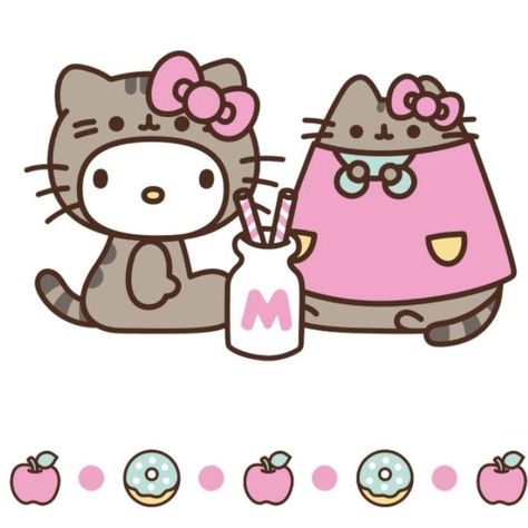 Food Hello Kitty, Pusheen Christmas, Pompompurin Pochacco, Pink Pusheen, Pusheen Birthday, Pusheen Stickers, Bad Badtz Maru, Hello Kitty Imagenes, Pusheen Cute