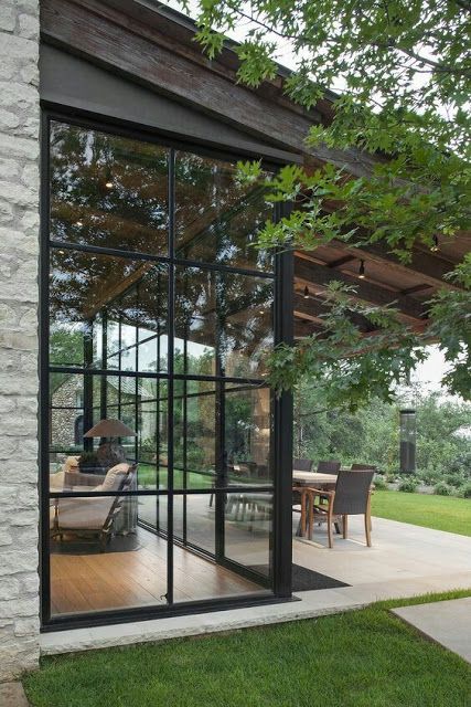 Content in a Cottage: Sunroom Windows Casa Country, Glass Walls, Casa Exterior, Design Exterior, Design Del Prodotto, House Goals, Style At Home, Glass Doors, Design Case