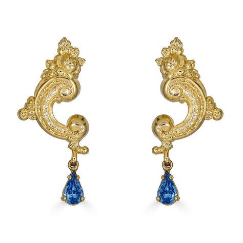 BAROCCA SAPPHIRE EARRINGS Epona Valley Luxury Jeweled Ornate Earrings, Luxury Historical Design Earrings, Luxury Baroque Earrings, Luxury Traditional Baroque Earrings, Gold Victorian Baroque Earrings, Italian Earrings, Dress Reference, Italian Gold Jewelry, Chinese Dolls