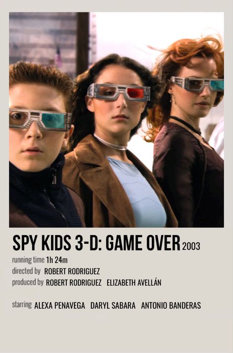 Spy Kids Aesthetic, Spy Kids Movie, Spy Kids 3, Kids Movie Poster, Spy Kids 2, Polaroid Movie Poster, Movie Character Posters, Spy Girl, Movies To Watch Teenagers