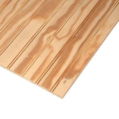 Ply-Bead Plywood Siding Plybead Panel (Common: 11/32 in. x 4 ft. x 8 ft.; Actual: 0.313 in. x 48 in. x 96 in.)-538281 - The Home Depot Wood Panel Siding, Plywood Siding, Porch Ceiling, Pine Plywood, Plywood Panels, Siding Materials, Wood Siding, Wall Cladding, Wainscoting